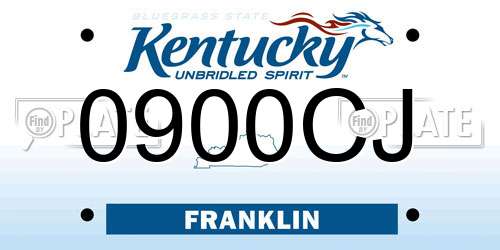0900CJ Kentucky License Plate