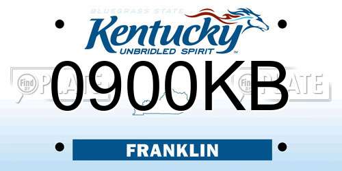 0900KB Kentucky License Plate