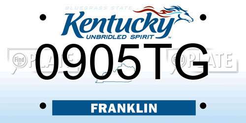 0905TG Kentucky License Plate