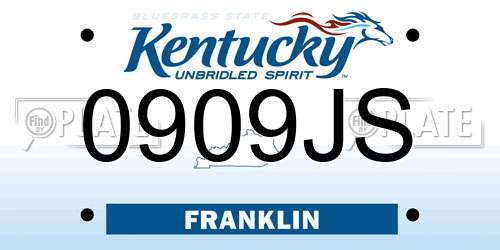 0909JS Kentucky License Plate