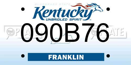 090B76 Kentucky License Plate