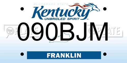 090BJM Kentucky License Plate