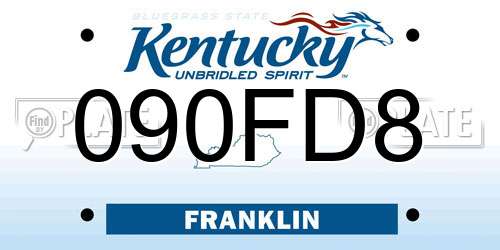 090FD8 Kentucky License Plate