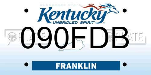 090FDB Kentucky License Plate