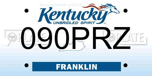 090PRZ Kentucky License Plate