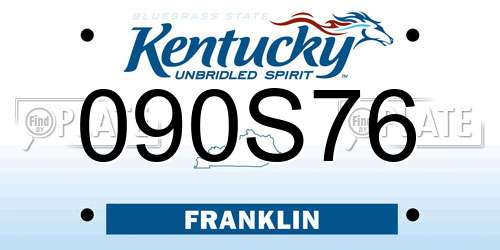 090S76 Kentucky License Plate