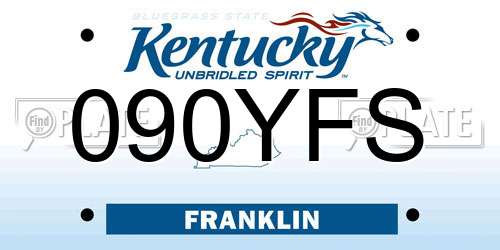 090YFS Kentucky License Plate