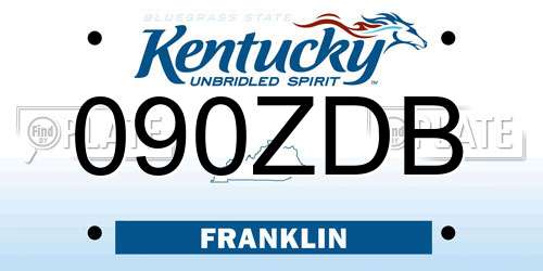 090ZDB Kentucky License Plate