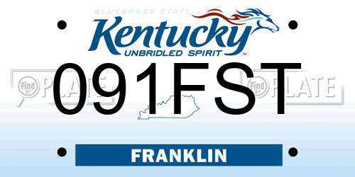 091FST Kentucky License Plate