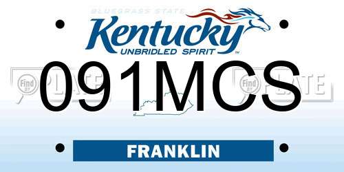 091MCS Kentucky License Plate