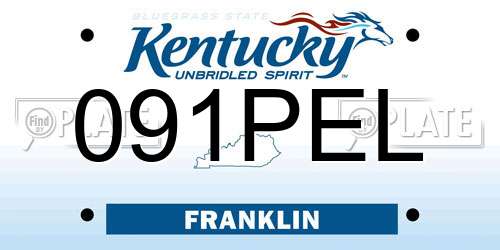 091PEL Kentucky License Plate