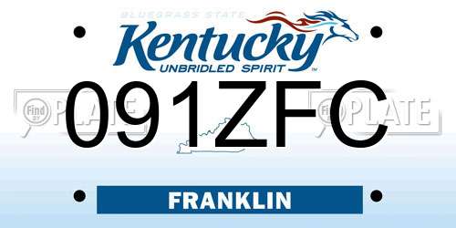091ZFC Kentucky License Plate