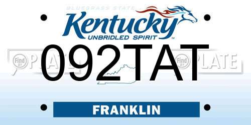 092TAT Kentucky License Plate