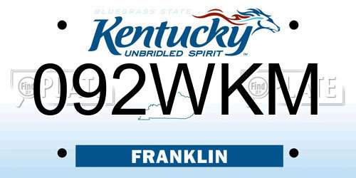 092WKM Kentucky License Plate