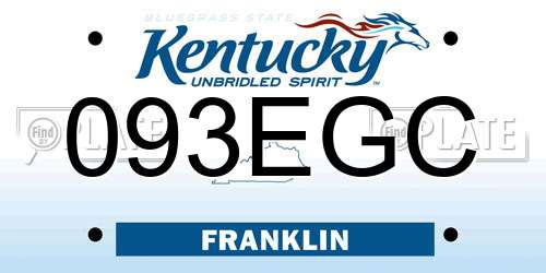 093EGC Kentucky License Plate