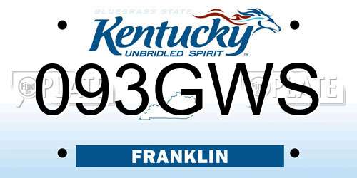 093GWS Kentucky License Plate