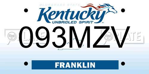 093MZV Kentucky License Plate
