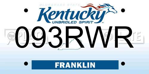 093RWR Kentucky License Plate