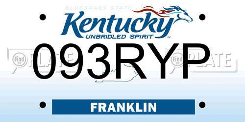 093RYP Kentucky License Plate