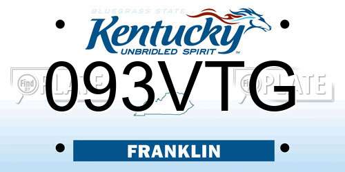 093VTG Kentucky License Plate