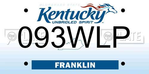 093WLP Kentucky License Plate