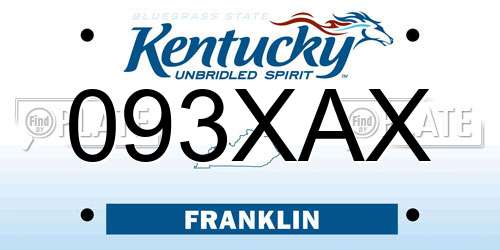 093XAX Kentucky License Plate