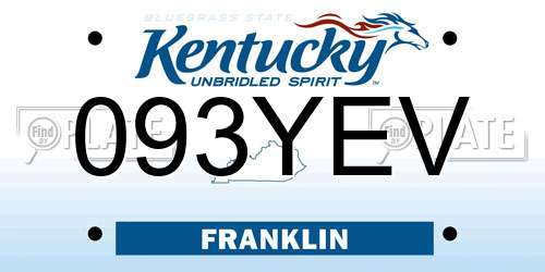 093YEV Kentucky License Plate