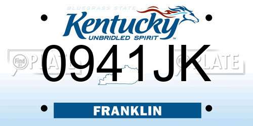 0941JK Kentucky License Plate