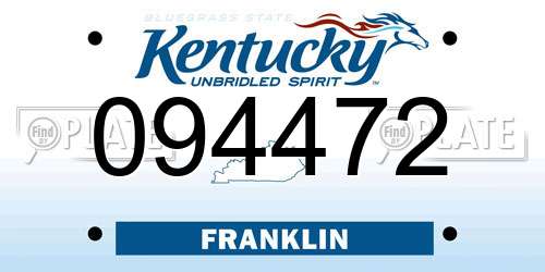 094472 Kentucky License Plate