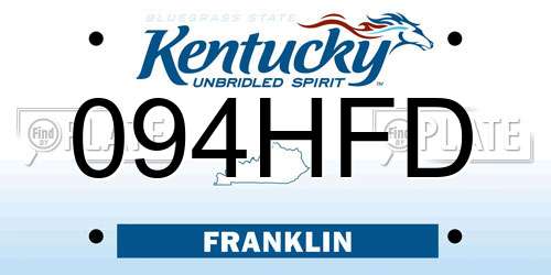 094HFD Kentucky License Plate