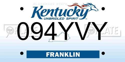094YVY Kentucky License Plate