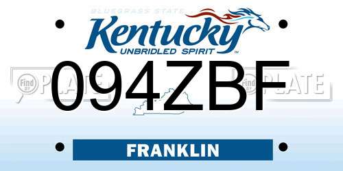 094ZBF Kentucky License Plate