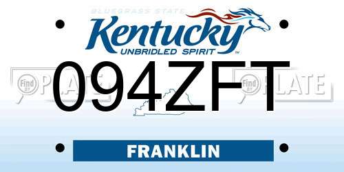 094ZFT Kentucky License Plate