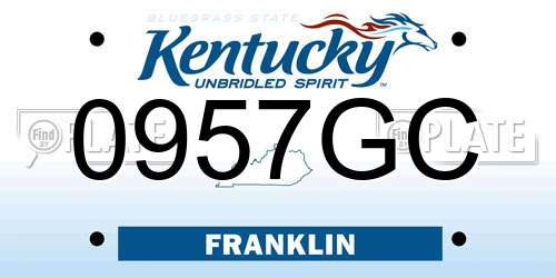 0957GC Kentucky License Plate