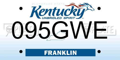 095GWE Kentucky License Plate