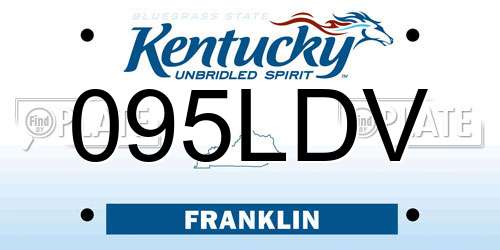 095LDV Kentucky License Plate