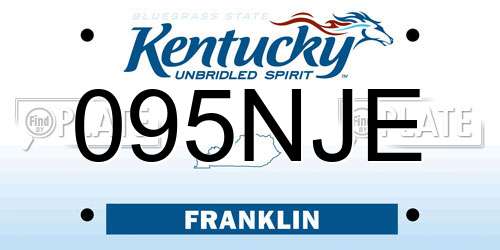 095NJE Kentucky License Plate