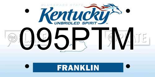 095PTM Kentucky License Plate