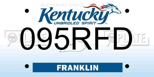 095RFD Kentucky License Plate
