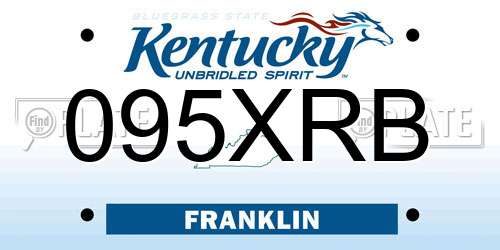 095XRB Kentucky License Plate
