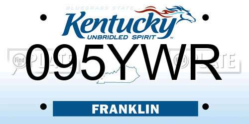 095YWR Kentucky License Plate