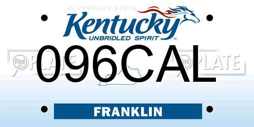 096CAL Kentucky License Plate