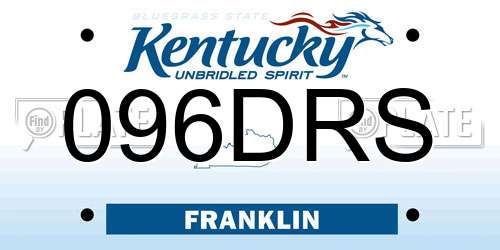 096DRS Kentucky License Plate