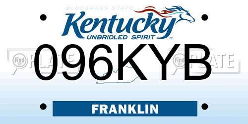 096KYB Kentucky License Plate
