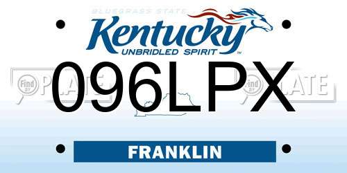 096LPX Kentucky License Plate