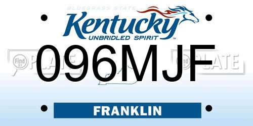 096MJF Kentucky License Plate