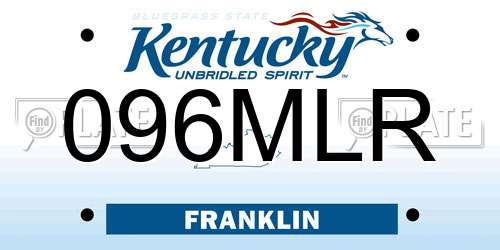 096MLR Kentucky License Plate