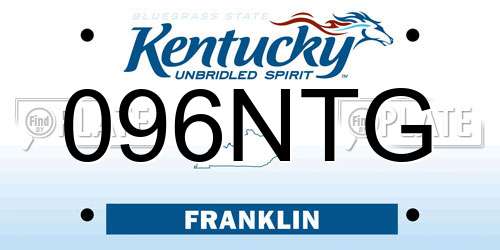 096NTG Kentucky License Plate