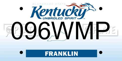 096WMP Kentucky License Plate