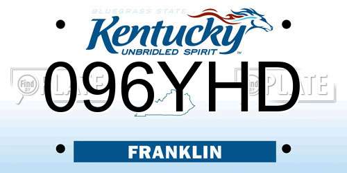 096YHD Kentucky License Plate